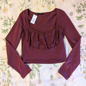 Ruched long sleeve top